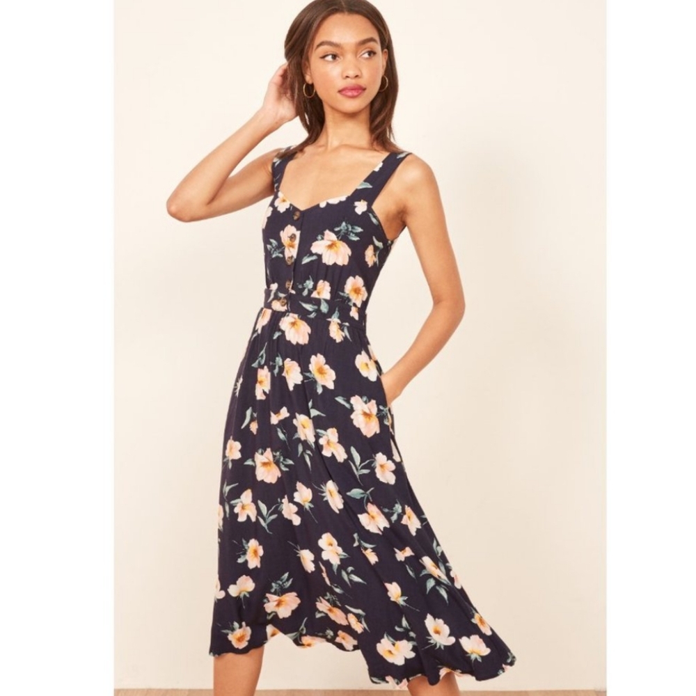 Reformation Lanai Must Be Dreaming Floral Midi Dress